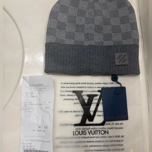 Louis Vuitton Gray Checkered Hat